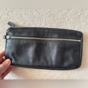 Levenger Brown Leather Toiletry Bag